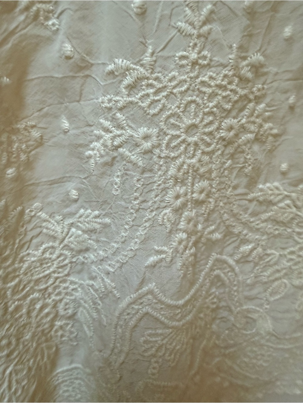 Johnny Was Cream Embroidered Boho Tunic Top - Picture 4 of 8
